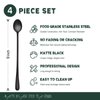 Hiware Matte Black 9-Inch Long Handle Iced Tea Spoon, Coffee Spoon, Ice Cream Spoon, Stainless Steel Cocktail Stirring Spoons, Set of 4