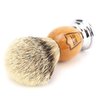 Parker Safety Razor 100% Silvertip Badger Bristle Shaving with Deluxe Olivewood & Chrome Handle - Brush Stand Included