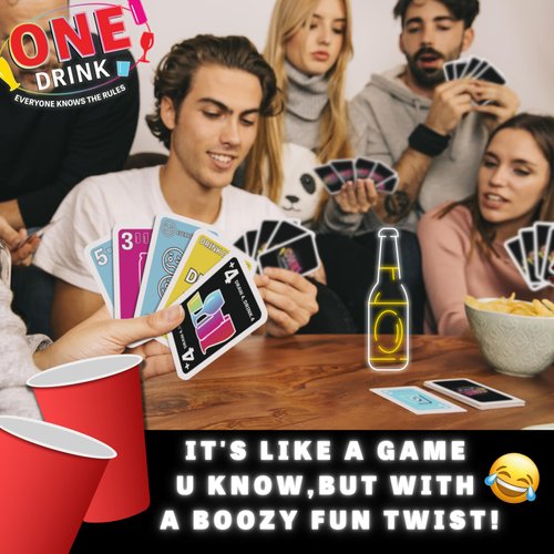 One Drink - Adult Drinking Game for Parties - Slightly Competitive Card Game for Game Nights