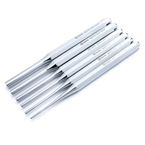 SATA 6-Piece Pin Punch Set with a Chromate Finish and Professionally Strong CR-V Steel Construction - ST09162SJ