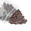 200 Pcs Silicone Lined Micro Rings Links Beads 4.0 * 2.8 * 6.0 mm Hair Beads for Hair Extensions (Brown)
