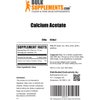 BulkSupplements.com Calcium Acetate Powder - Calcium Supplement, Calcium Powder - Food Grade, for Bone Health, 500mg (125mg Calcium) per Serving, 250g (8.8 oz)