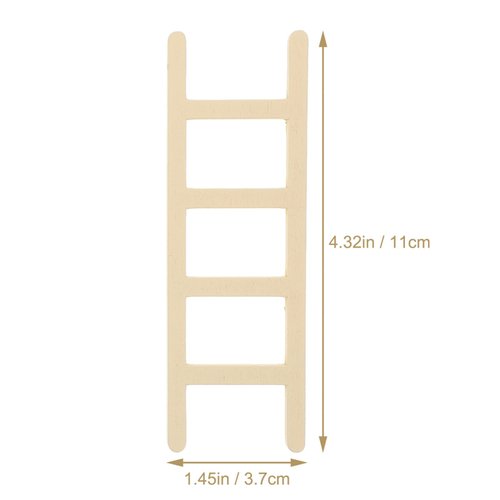 Toyvian Mini Wooden Step Ladder, Mini Wood Doll House Ladder, 1: 12 Miniature Ladder, DIY Craft Accessory, for Doll House Accessories, Fairy Furniture Ladder 4 Pieces
