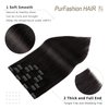 PurFashion Clip in Hair Extensions, Natural Black 12inch 70g 7pcs Clip in Hair Extensions Real Human Hair, Straight and Soft Remy Human Hair