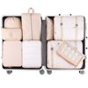 Packing Cubes for Carry On, Mossio 9 Piece Set Travel Cubes for Flying Camping Hiking Beige