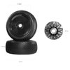 RC Station 4PCS Preglued 17mm hex Wheels and Tires 1/8 Scale RC Buggy RC Tires and Wheels with Foam Inserts 1/8 RC Buggy Tires and Wheels for Typhon, Redcat, Team, Losi, HPI, HPS, 4PCS-Black