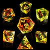 HAOMEJA DND Resin Dice Set Handcrafted Designer 7-Die Polyhedral RPG Dice Set with Sharp Edges for DND Dungeons and Dragons Role Playing Games (Colorful)