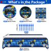 Video Game Party Supplies Serve 20-81Pcs Plates Napkins Tablecloth Forks Set for Boys Game Gaming Controller Party Supplies