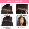 Yargel Hair 24 Inch Kinky Straight Clip in Hair Extensions for Black Women Full Head Yaki Straight Seamless Clip ins Synthetic Hair Pieces(1 pack)