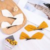 Whaline 4 Pairs Velvet Hair Bows and Barrettes in Mix Colors - 8 Non-Slip Bowknot Hair Clips and Pins for Girls Women (Red, Yellow, White, Black)