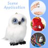 Skylety 6 Pieces Mini Stuffed Owl Plush Toy 3.2 Inch White Soft Plush Owl Animal Christmas Hanging Ornament DIY Keychain for Christmas Birthday Decorations Party Presents