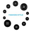100 Pcs Premium Mixed Resin Sewing Buttons, kidoom Eco-Friendly 4-Hole Craft Buttons, 5 Sizes of Black Buttons Suitable for Sewing, DIY and Holiday Decoration(Black & White)