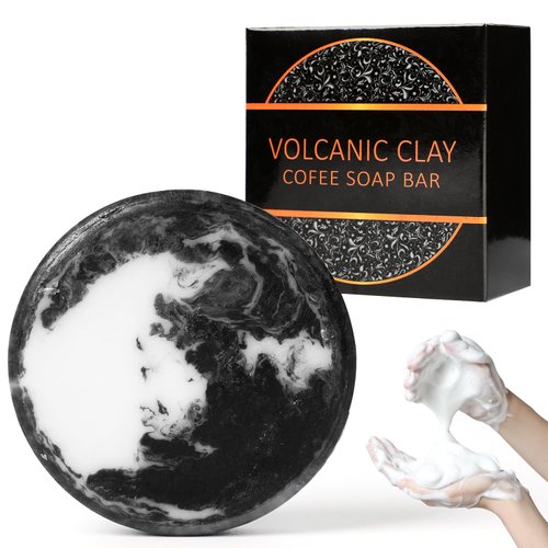 NUOKOU Ballboyz Face Soap,Volcanic Mud Soap,Volcanic Mud Coffee Face Soap, Natural Volcanic Mud Soap,Refreshing and oil control,Black Soap Bar for Men Women Teens Facical and Body Wash