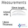 GMS Optical® 1.8 Reg Thick / 13mm Short Length - Kids Small Adhesive Anti-Slip Contoured Silicone Eyeglass Nose Pads - Perfect for Kid Glasses and Smaller Frame (5 Pair - 2 Pair)(10 Pair Total)(Clear)