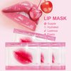 Qawnfy 30 Pairs Lip Masks & 24K Gold Gel Eye Masks, Under Eye Collagen Patches and Crystal Gel Lip Masks Collagen Under Eye Mask for Dark Circles Puffiness and Wrinkles
