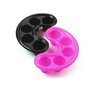 LASSUM 2 Pieces Nail Art Tips Hand Soak Bowl Tray Manicure Soaking Remover Tool, Black & Pink