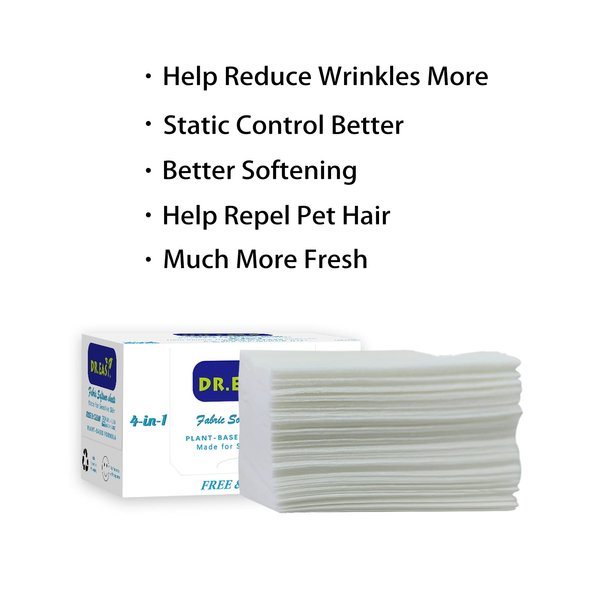DR.EASY Dryer Sheets Plant Based Formula 252 Ct Fabric Softener sheets for Laundry Free & Clear Essential Oil Scented No Artificial Fragrances No Dyes Reduce Static & Wrinkles Help Repel Pet Hair