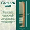 Giorgio GIONAT6 Natural Wooden Comb Hair Detangler - Half Fine Tooth and Wide Tooth Comb for Curly Hair, Bamboo and Beechwood Hair Combs for Thick Hair - Organic Wooden Hair Comb for Men and Women