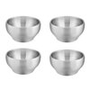 E-far Bowls for Kids Toddlers, 12 Ounce Double-deck 18/10 Stainless Steel Bowls for Baby Children, Healthy & Matte Finish, Insulated & Shatterproof - Set of 4