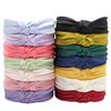 YETASI Satin Headbands for Women, Off-White Knotted Headband Made of Non-Slip Material, Silk Quality Satin Fabric Adjustable Top Knot Head band
