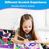 JUNQIU Scratch Art for Kids, Princesses Black Rainbow Scratch Art Paper Set-Arts and Crafts Kits & Supplies, Party Games & Activity, Gifts for Toddlers Girls Birthday Christmas