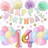 BRT Bearingshui 14th Birthday Decorations, 40 Inch Rainbow Gradient Number 12 Balloon, 14th Birthday Balloon, Happy Birthday Banner, Children’s 14th Birthday Party Supplies for Kids