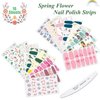 JERCLITY 16 Sheets Flower Nail Polish Strips Spring Nail Wraps with Nail File Self-Adhesive Flamingo Flower Bird Nail Stickers Full Nail Wraps for Women Kids Nail Strips Manicure Kit for DIY Nail Art