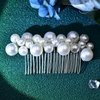White Wedding Pearl Hair Comb Bridal Headpiece Bridesmaid Princess Hairpin Hair Clip Suitable for Women's Hair Accessories HP641 (Sliver)