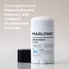 MARLOWE. No. 024 Natural Deodorant for Men 2.5oz | Aluminum Free Stick | Made with Coconut Oil, Shea Butter, Jojoba | Only No-Nonsense Ingredients that Work Best | Fresh & Woodsy Scent