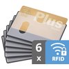 valonic set of 6 RFID blocking sleeves - insertion from the top, Credit Card Protector sleeve for wallet - Protection block for Debit Card and Metro Card