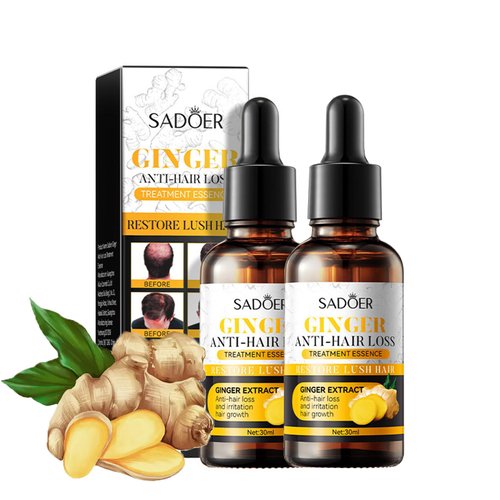 2 Pack Ginger Hair Treatment Oil, Hair Growth Serum for Hair Loss, Deep Moisturizing Serum for Dry, Damaged & Coarse Hair, Strengthening Silky Hair Essential Oil Growth for All Hair Types