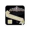 Exacoo Crown and Birthday Sash for Women Rhinestone Tiaras for Women Princess Birthday Party Decorations Birthday Crown Tiara Headband Women Accessories