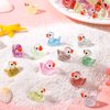 Pinkunn 96 Pcs Mini Resin Ducks Glitter Miniature Figures Tiny Ducks for DIY Garden Aquarium Dollhouse Ornament Home Birthday Party School Project Accessories,12