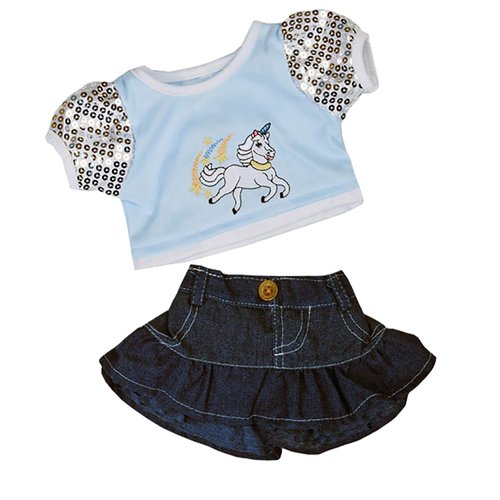 Unicorn Glitter Outfit Teddy Bear Clothes Outfit Fits Most 14" - 18" Build-a-Bear, Vermont Teddy Bears, and Make Your Own Stuffed Animals