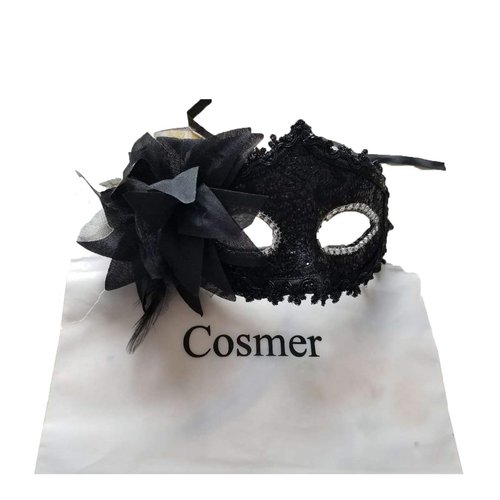 Masquerade Mask for Women Venetian Masks Christmas Women Flower Half-face Masks Eye mask Cosplay Lace mask (Black Sale)