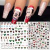Christmas Cute Nail Art Stickers Cartoon Nail Decals 3D Self Adhesive Nail Stickers Kawaii Cartoon Design Christmas Nail Decals Cute Nail Charms for Women Manicure Acrylic DIY Nail Decoration 6 Sheets