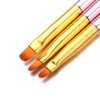 FULINJOY 3 Pcs Rose Gold Round Nail Art Brush Set Nail Painting Brush Manicure Tool UV Gel 3D Nail Brush Pens(7mm/8mm/9mm)