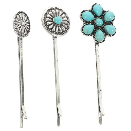 Beatifufu 3pcs Vintage Hair Clips Hair Jewels for Women Turquoise Hair Accessories Hair Accessory...