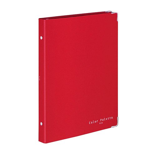 Kokuyo Color Palette Metal Round Ring Binder, B5-S, 26 Holes, Up to 100 Sheets, 5 Colorful Tab Dividers, Middle Vertical Type, Red, Japan Import (RU-311-11)