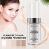 Color Changing Foundation Liquid Base, 2 PACK Flawless Colour Changing Warm Skin Tone Foundation Makeup,BB Cream Makeup Base Concealer Cover Moisturizing Fluid for all Skin Tone SPF15