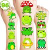 102 PCS Frog Temporary Tattoos Birthday Party Decorations Favors Supplies Decor Frog Princess Reptile Stickers For Teacher Boys Girls Gift School Prizes Rewards