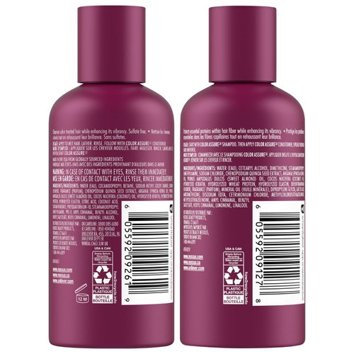 Nexxus Travel Shampoo and Conditioner, Color Assure – Replenishes and Extends Hair Color Vibrancy, 3 Oz Ea