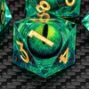 KERWELLSI Float Beholder's Dragon Eye Dice, 7Pcs Liquid Core DND Dice Set D&D, Dungeons and Dragons Sharp Edge Resin Dice with Gift Box, Polyhedral Role Playing RPG D and D Dice D20 D12 D10 D8 D6 D4