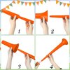 GCQJOQ 6 Pcs Collapsible Stadium Horn, 21 Inch, Plastic Vuvuzela Trumpet Noisemakers for Sports Events, Carnivals, Parties, Orange