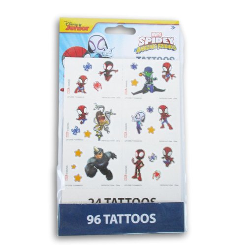Spidey and Friends Temporary Tattoos - 96 Count Red