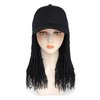 AliRobam Hat Wig Pre-Twisted Passion Twist Hair Braids with Baseball Cap Synthetic Bomb Twists Hair Wig Hat Adjustable Black Baseball Hat Wig for Black Women (14inch, 1B)