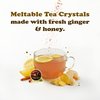 Pocas Honey Ginger Tea - Instant Tea Powder Packets with Mint & Ginger Honey Crystals Tea, Non-GMO/Gluten Free/Caffeine Free Tea, 20 Count