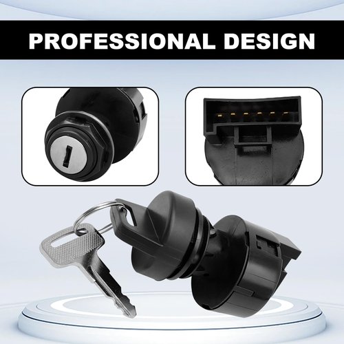 Ignition Key Switch 3 Position 6 Pins Compatible with Polaris Ranger 400 425 500 570 700 800 900 1000 Sportsman 300 325 400 450 500 550 570 700 800 RZR 570 800 900&More-Replace 4011002 4012165 4010390