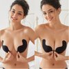 Invisible Sticky Bra Strapless Self Adhesive Bra Push Up Adhesive Bra for Women 2 Pairs (B) Nude