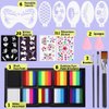 Janolia Face Painting Kit for Kids, Rainbow Face Paint Kit, UV Fluorescent Split Cake Face Paint, Water Activated Face Paint Body Paint, Ideal Facepaint Makeup Kit for Kids Halloween Carnival Easter